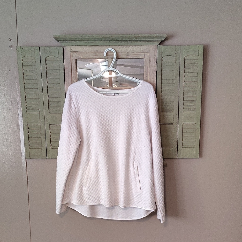 Elle White Textured Sweatshirt